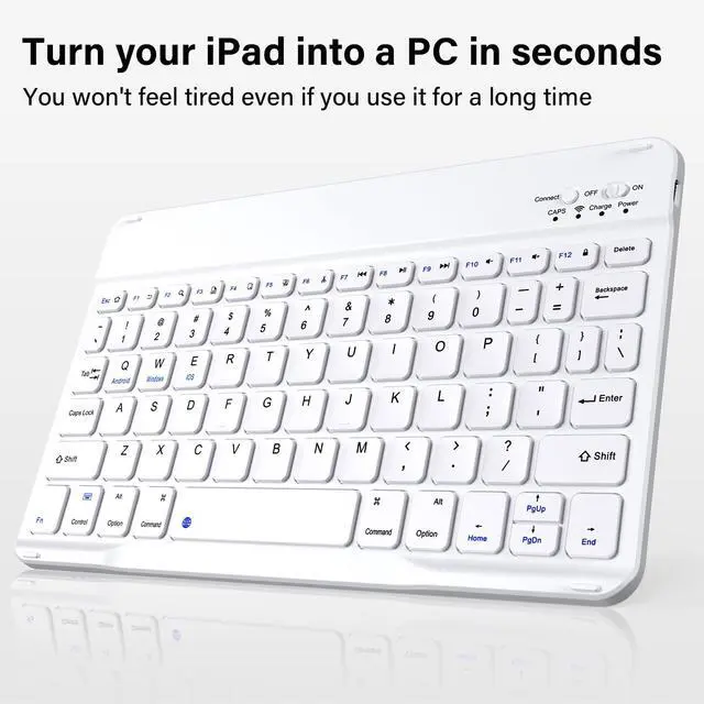 Alt view image 5 of 5 - BQDIYOO Keyboard Case for iPad 9th/8th/7th Generation(2021/2020/2019), 10.2 inch iPad 9/8/7 Case with Keyboard, Auto Wake Sleep Cover with Pencil Holder, Gray