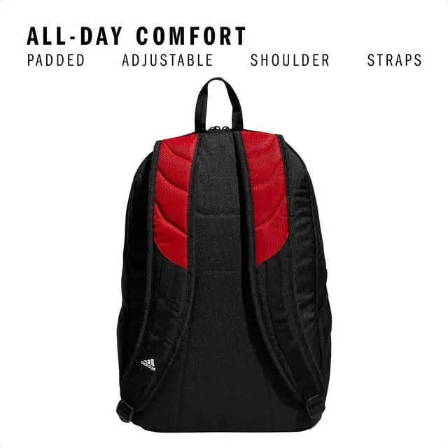Alt view image 5 of 5 - adidas Stadium Team Sports Backpack for Men and Women (36l) Durable Athletic Laptop Bag, Power Red/3.0, One Size