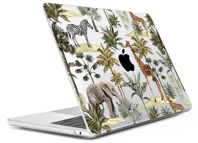 Alt view image 3 of 5 - HOHAIYOO Compatible with MacBook Air 15 inch Case M4 M3 M2 with Retina Display & Touch ID 2025 2023 2022 Release A3241 A3114 A2941, Hard Shell+Keyboard Cover+Screen Film+Webcam Cover, Tropical Tree