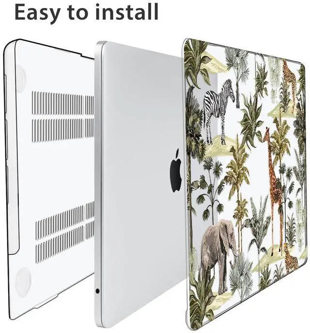 Alt view image 5 of 5 - HOHAIYOO Compatible with MacBook Air 15 inch Case M4 M3 M2 with Retina Display & Touch ID 2025 2023 2022 Release A3241 A3114 A2941, Hard Shell+Keyboard Cover+Screen Film+Webcam Cover, Tropical Tree