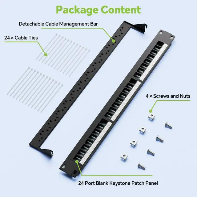 Alt view image 3 of 5 - LEENUE 6 Pack RJ45 Keystone Jack Cat6A and 24 Port Keystone Patch Panel,