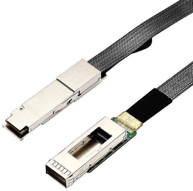 Main image of 10Gtek 40G QSFP+ to QSFP+ Extender Cage with EEPROM on Extender Side, 3M Flat Cable in Nylon Jacket, 30AWG, 30cm