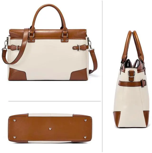 Alt view image 4 of 5 - BOSTANTEN Briefcase for Women Leather Laptop Bag 15.6 inch Computer Messenger Office Business Work Tote