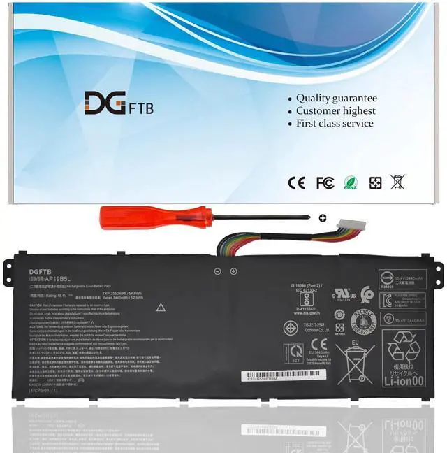 Main image of DGFTB AP19B5L Laptop Battery Replacement for ACER Aspire 5 A515-43 A515-43G A515-52 A515-52G/Swift 3 SF314-42 SP314-21N-R5FR/Vero AV15-51 Series KT.0040.5010 KT00405010 (15.4V 54.6Wh/3550mAh)