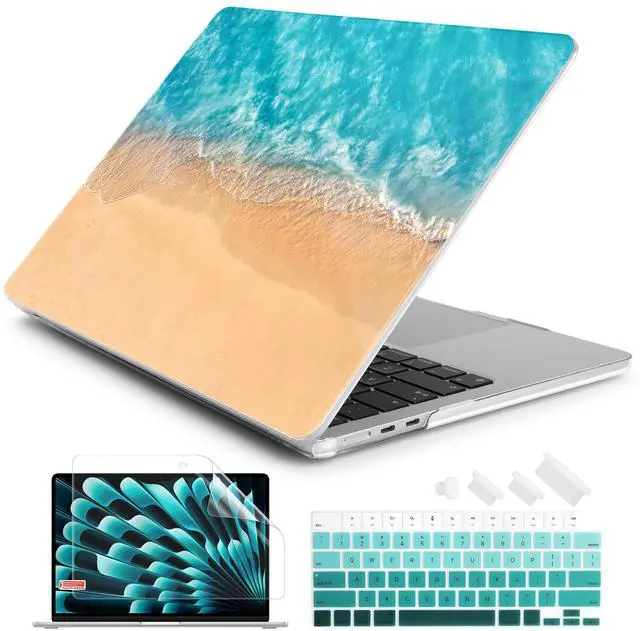 Main image of Batianda Premium Case for New MacBook Air 15 inch 2025 M4 2024 2023 with M3 M2 Chip Model A3114 A2941, Designed Protective Plastic Hardshell & Keyboard Cover & Screen Protector, Beach