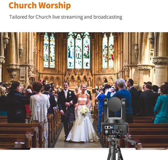 Alt view image 4 of 5 - HCSTVCON PTZ Camera 4K,AI Auto Tracking USB3.0/3G-SDI/LAN HDMI PTZ Camera 20X Optical +16X Digital Zoom with PoE Live Streaming for Church Worship,OBS,Facebook,YouTube