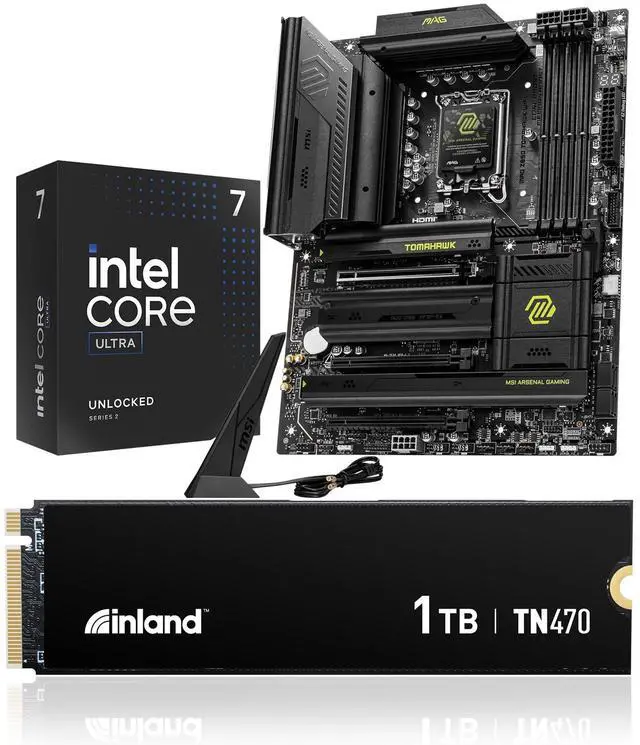Main image of INLAND 3-in-1 Combo: Intel Core Ultra 7 265K Processor+Msi MAG Z890 Tomahawk WiFi Motherboard 1tb TN470 M.2 SSD