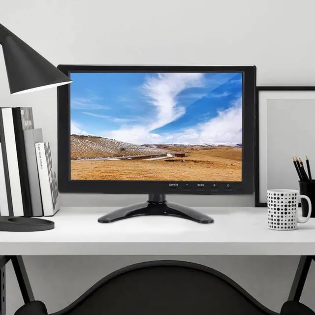 Alt view image 4 of 5 - 10.1 Inch LCD Monitor, Universal 1280x800 16:10 HD Small Monitor with, VGA, BNC Input, WLED Backlight Color Screen Display Built in Speaker, Portable Gaming Computer