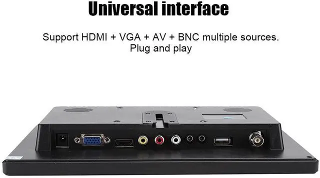 Alt view image 5 of 5 - 10.1 Inch LCD Monitor, Universal 1280x800 16:10 HD Small Monitor with, VGA, BNC Input, WLED Backlight Color Screen Display Built in Speaker, Portable Gaming Computer