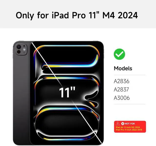 Alt view image 2 of 5 - nimin Keyboard case for iPad Pro 11-inch M4 2024, 7 Colour Backlit, Multi-Touch Trackpad, Floating Magnetic Design, Battery Display, Snow White