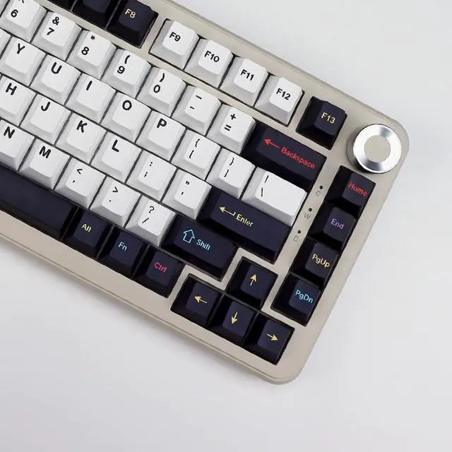 Alt view image 2 of 5 - KBDiy 143 Keys Colorchrome Keycaps, Dye-Sublimation PBT Custom Keycap Set for Cherry Profile, Black and White Key caps Customized Pattern Keycaps for Cherry Gateron MX Switches Mechanical Keyboards