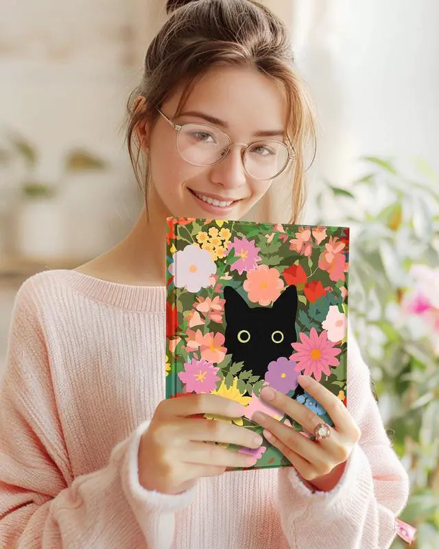 Alt view image 3 of 5 - Uppuppy for iPad Air 11 inch Case 2024 - Air 5th/4th Generation 10.9, Pro 11 Case with Keyboard Pencil Holder Tablet Cover Folio Women Girl Cute Kawaii Cat Flower for iPad Air 11 2024 (M2), Pro 11