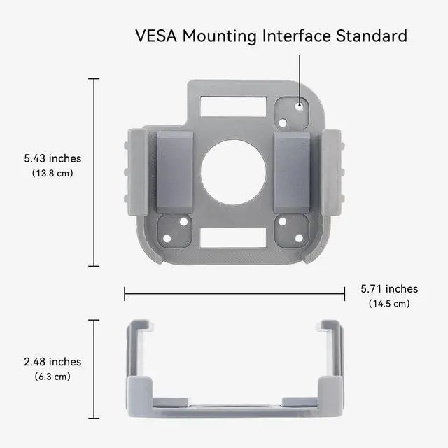 Alt view image 5 of 5 - Artigree All-in-One Under Desk Mount for Mac mini M4 - VESA Monitor Bracket Compatible, Suitable for IKEA Pegboard, Wall Mount - Mac mini Accessories, Mac M4 Pro Versatile Stand (Grey)