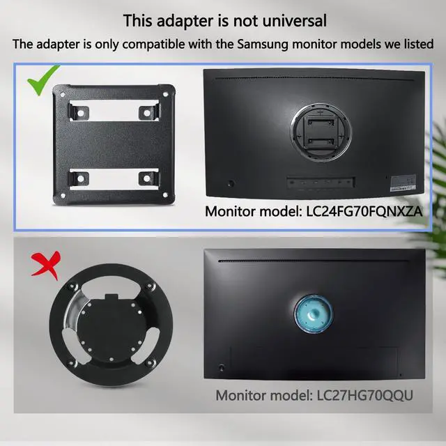 Alt view image 2 of 5 - Computer Monitor Stands CFG70 Mount Adapter is Only Compatible with Samsung CFG70 24in/27in Curved Monitor ,75mmx75mm