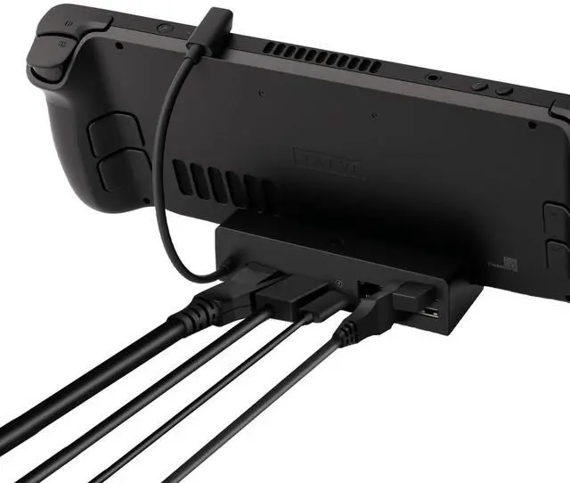 Alt view image 4 of 5 - Docking Station for Steam Deck&Steam Deck OLED with Charger,7 in 1 Steam Deck Dock with 45W AC Adapter,HDMI,USB Port,Gigabit Ethernet,Steam Deck Charging Dock Stand (Docking Station Wtih Adapter)
