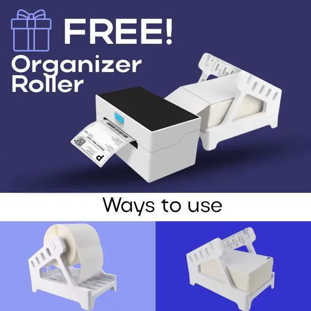 Alt view image 2 of 5 - POS STORE Label Printer Direct Thermal 4 Inch Printer, High Speed 160mm/s, USB/Bluetooth/WiFi Connection, 104mm Print Width, Easy Setup (Black + White)