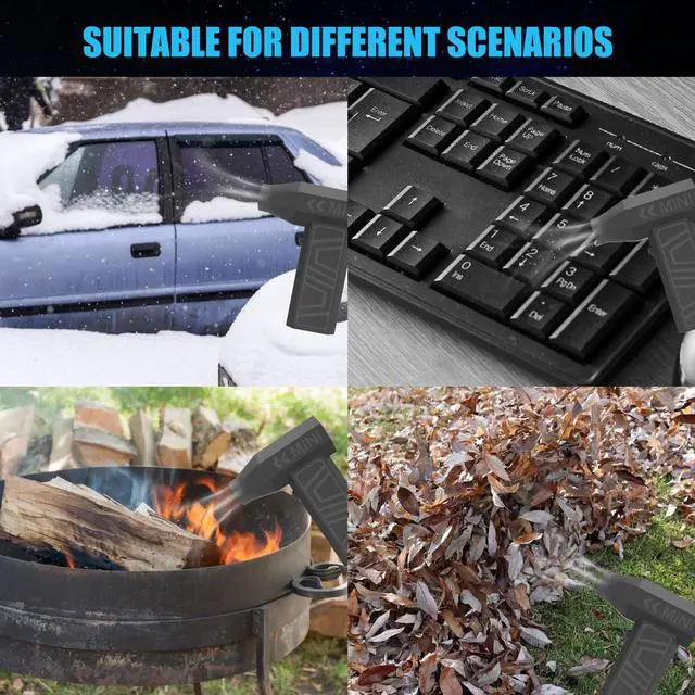 Alt view image 5 of 5 - Electric Air Duster, Compressed Air Duster-105000RPM Super Power Cordless Air Duster, Powerful Rechargeable Durable Air Blower with 4-Gear Dust Blower for Computer, Keyboard, Outdoor, House and Car