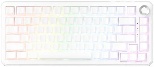 Main image of NACODEX AK820 Max HE Gaming Magnetic Keyboard Switch Magnetic Hot Swappable Adjustable Actuation Rapid Trigger Mode 8000mAh RGB Wireless Bluetooth 75% White Keyboards
