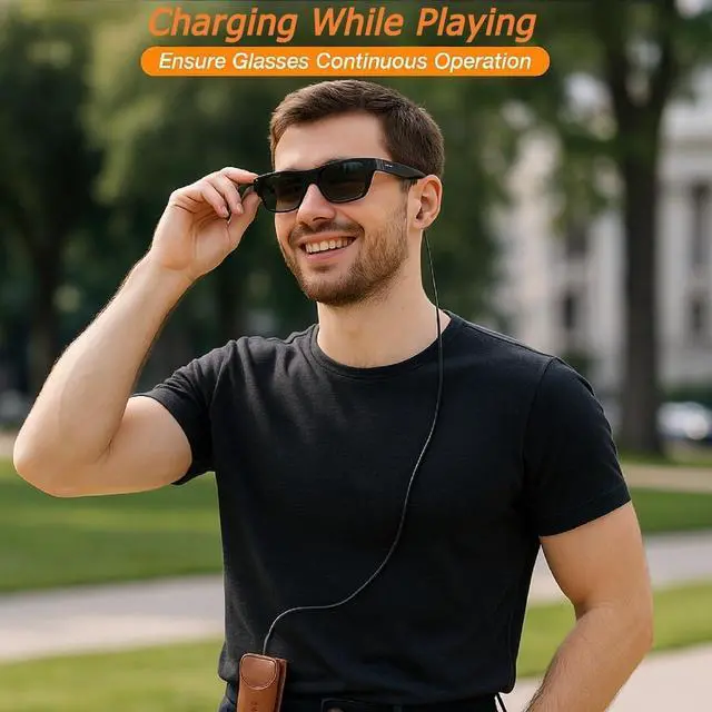 Alt view image 2 of 5 - Portable Extension Charging Cable for Ray-Ban Meta Wayfarer/Skyler/Headliner Smart Glasses and Charger Case, 5FT Charging Cable for RayBan Meta Smart Glasses and Accessories