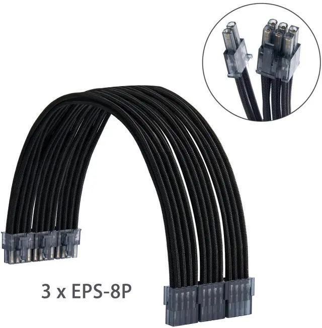 Alt view image 3 of 5 - Formulamod Sleeve Extension Power Supply Cable Kit 18AWG ATX 24P+ (2) EPS 8-P+(3) PCI-E8-P with Combs for PSU to Motherboard/GPU
