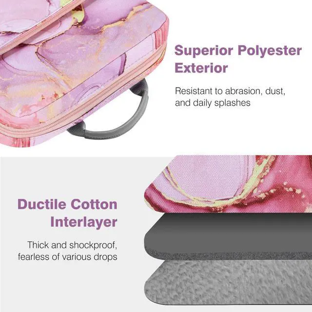 Alt view image 5 of 5 - Dadanism 9-11 Inch Tablet Sleeve Bag Carrying Case with Shoulder Strap for iPad (A16) 11", iPad 10th Gen 10.9" Air 5/4, i-Pad Air/Pro 11", i-Pad 9/8/7th 10.2", Galaxy Tab A9+ Plus 11", Cloudy Pink