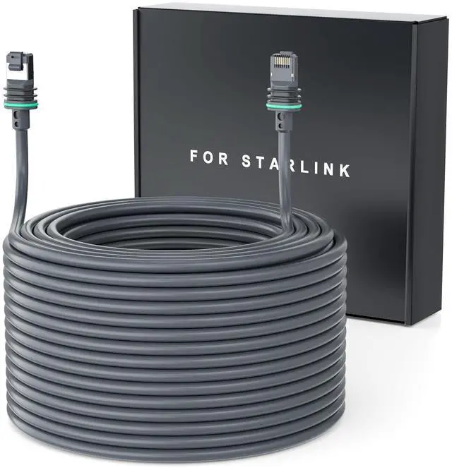 Main image of Starlink Gen 3 Cable 150FT/46M,linkoostar Starlink Cable Gen 3 Replacement Standard V3 Cable for Starlink Rectangular Waterproof Extension Ethernet Cable Gen 3 Accessories