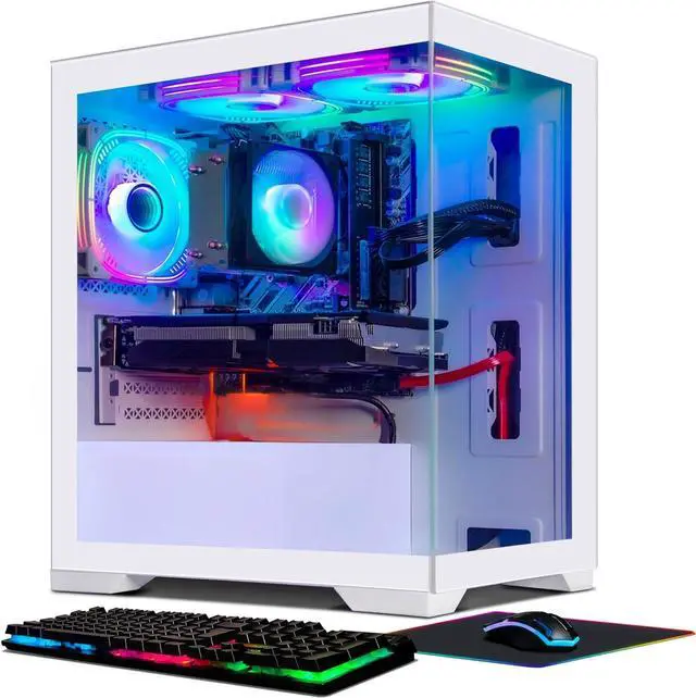 Main image of STGAubron Gaming PC Computer Desktop, AMD Ryzen 3 3200G 3.6G, GeForce RTX 2060 6G, 16G DDR4, 512G SSD, 600M WiFi, BT 5.0, RGB Fan x3, Windows 11 Home,White