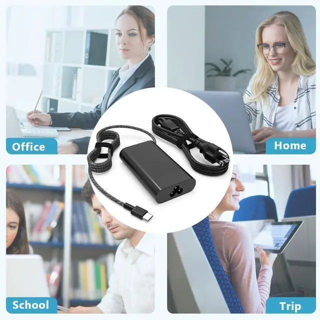 Alt view image 4 of 5 - GVKRLXZ 65W USB-C Laptop Charger Replacement for HP AI PC OmniBook 7 5 X Flip 16" 14" 17.3 inch,for HP EliteBook X Flip/Ultra G1i 14 inch Notebook Next Gen AI PC Laptop Type C AC Power Adapter