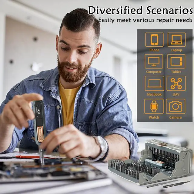 Alt view image 3 of 5 - ZNikoyidy 180 in 1 Manual Precision Screwdriver Set, Professional Computer Screwdriver Kit, Magnetic Repair Tool Kit with Home Drill Bits for iPhone Computer Laptop ablet Watch Xbox Game Console