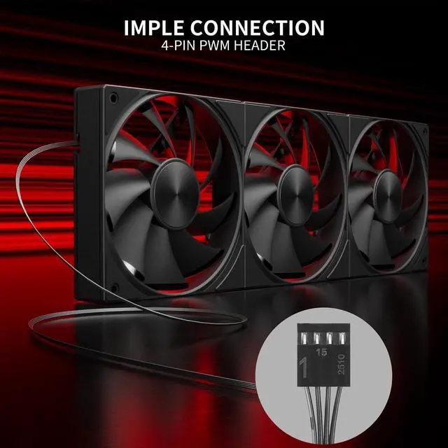 Alt view image 2 of 5 - upHere 360mm All-in-One Computer Case Fan with PWM 4-Pin Interface High Performance Cooling Low Noise for Enhanced PC Cooling U3K6