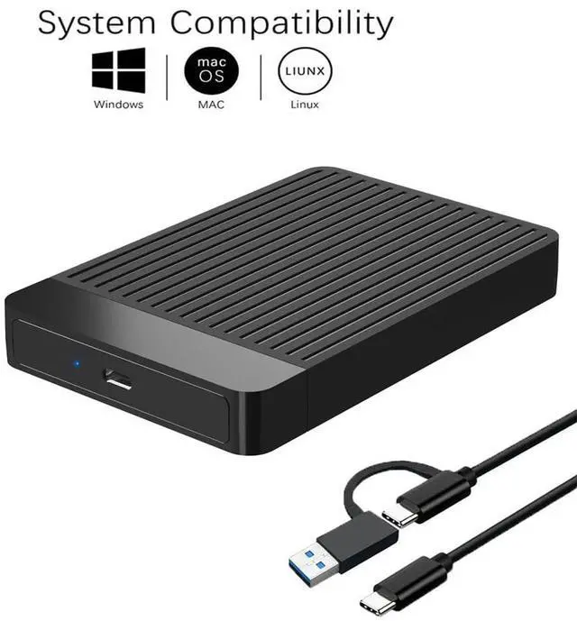 Alt view image 3 of 5 - Tianken 750GB Ultra Slim Portable External Hard Drive 2.5'' HDD USB 3.1 Type-C Storage for PC, Mac, Laptop
