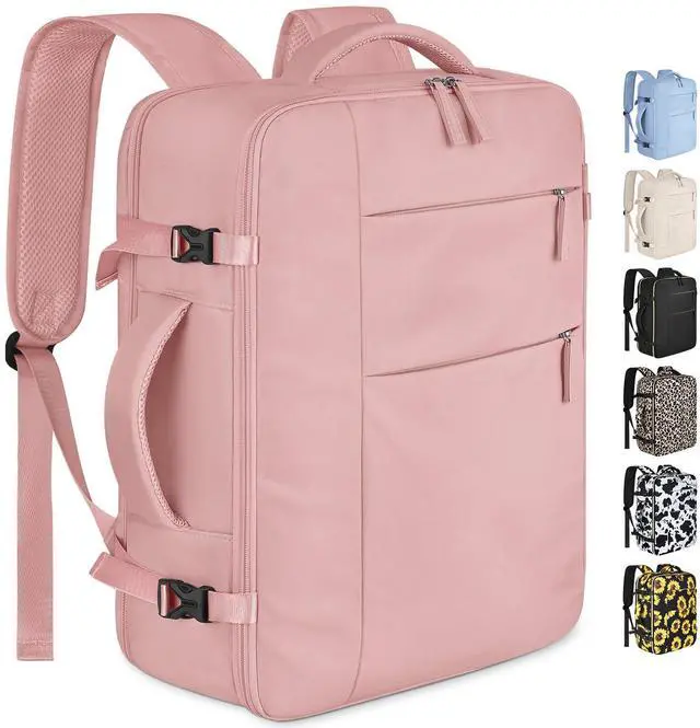 Main image of Capolo Travel Backpack for Women Men Waterproof Laptop Backpack Airlines Approved Carry On Backpack Bag Computer Bookbag for Business, Work, Traveling Fits 17 Inch Laptop(Pink)