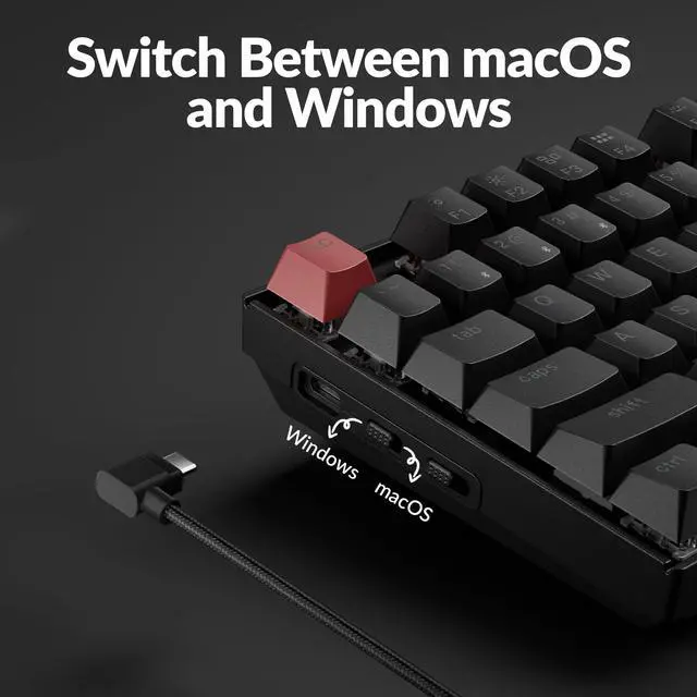 Alt view image 4 of 5 - Keychron K8 Version 2 TKL Custom Wireless Mechanical Keyboard, QMK Programmable Bluetooth 5.2/Wired, White Backlit with Shine-Through PBT Keycaps, Super Red Switch for Mac Windows Linux