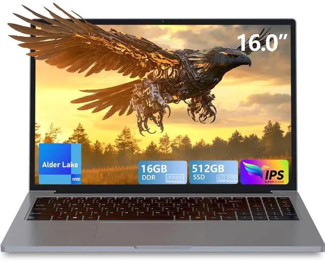 Main image of Z ZOLWAYTAC Gaming Laptop, Laptop,16" IPS FHD,16GB RAM 512GB SSD with Alder Lake N100 Processor(Up to 3.4GHz),Backlit Keyboard,HDMI,Type C Charging,WiFi,Gaming,Studying and Business