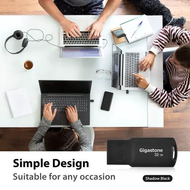 Alt view image 2 of 5 - GIGASTONE V70 32GB 5-Pack USB 2.0 Flash Drive Thumb Drive Memory Stick Pen Drive Capless Design Pen Drive