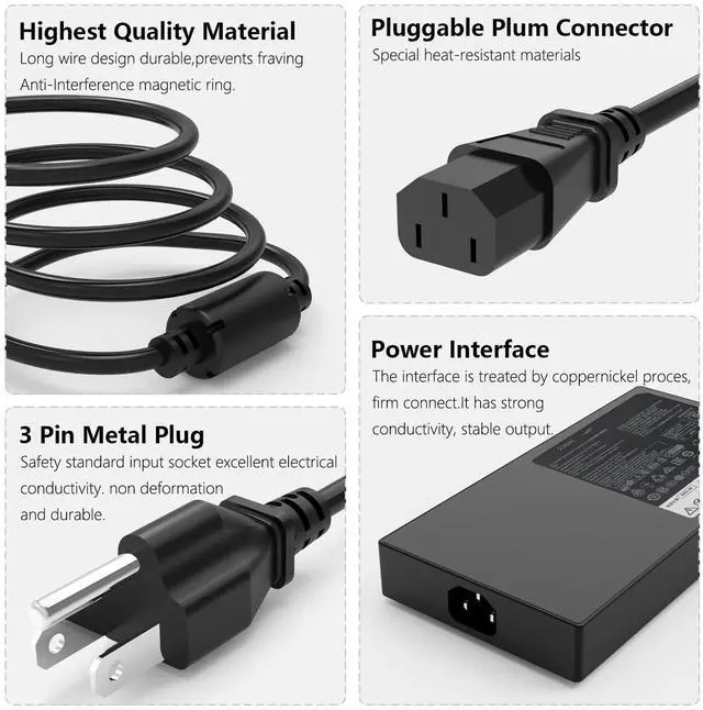 Alt view image 4 of 5 - 230W AC Adapter Fit for Thinkpad P1 P73 P53 P72 P52 P71 P51 P70 Lenovo ADL230NDC3A ADL230NLC3A 02DL143 02DL142 02DL144 Laptop Power Adapter Supply