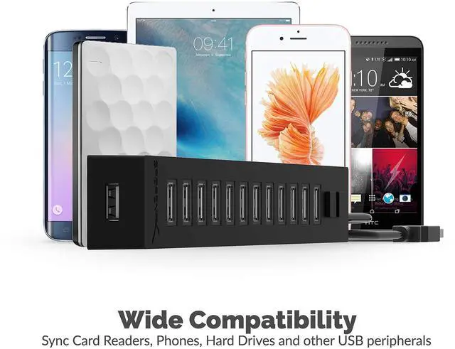 Alt view image 4 of 5 - Sabrent 13 Port High Speed USB 2.0 Hub +Aluminum USB External Stereo Sound Adapter for Windows and Mac.