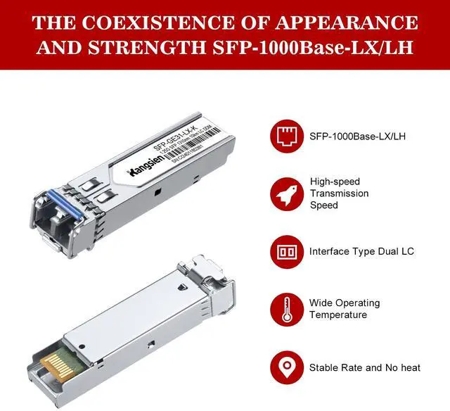 Alt view image 3 of 5 - 1.25G SFP LC Module 1000Base-LX,1310nm SMF Single Mode Fiber Optic Module, up to 10 km, Compatible with Cisco, Ubiquiti, Mikrotik, D-Link, Netgear, Qnap, Linksys and More (10 Pack)