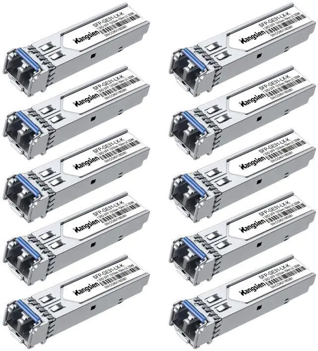 Main image of 1.25G SFP LC Module 1000Base-LX,1310nm SMF Single Mode Fiber Optic Module, up to 10 km, Compatible with Cisco, Ubiquiti, Mikrotik, D-Link, Netgear, Qnap, Linksys and More (10 Pack)