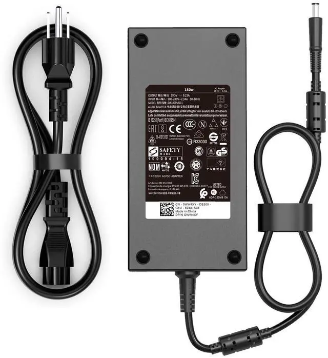 Main image of 180W 130W Laptop Charger Fit for Dell Alienware 15 R1 R2 Precision 15 7000 (7510) 17 7000 (7710) M4600 M4700 M4800 la180pm180 da180pm111 19.5V 9.23A 7.4mm Tip AC Adapter Power Cord