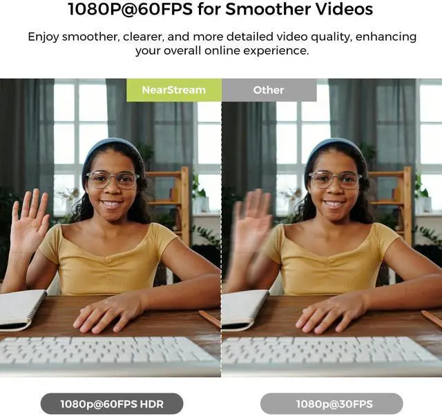 Alt view image 4 of 5 - NearStream V02AF1080P 60FPS Webcam and SL10B Selfie Light, Webcam for Streaming with Software Control, Adjustable FOV, Webcam Light with Adjustable Brightness & Color Temp, for Google Meet/Zoom/Micro