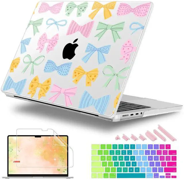 Main image of Lepeoac for MacBook Pro 16 inch Case 2021 2022 2023 2024 Release A3186 A3403 M4 A2991 M3 A2780 M2 A2485 M1 Pro/Max, Hard Shell Case with Screen Protector & Keyboard Cover, Colorful Bow