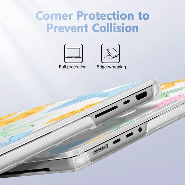 Alt view image 3 of 5 - Lepeoac for MacBook Pro 16 inch Case 2021 2022 2023 2024 Release A3186 A3403 M4 A2991 M3 A2780 M2 A2485 M1 Pro/Max, Hard Shell Case with Screen Protector & Keyboard Cover, Colorful Bow