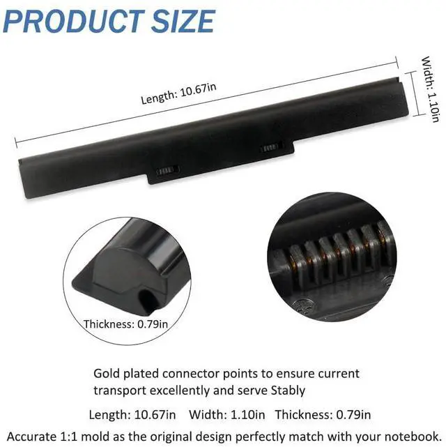 Alt view image 3 of 5 - KingSener VGP-BPS35A Battery for Sony VAIO Fit 14E 15E Series SVF1521A2E SVF15217SC SVF14215SC SVF15218SC SVF152A29M SVF152A27T SVF142C29I BPS35A BPS35 [14.8V, 40WH]