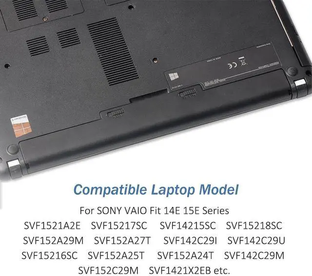 Alt view image 5 of 5 - KingSener VGP-BPS35A Battery for Sony VAIO Fit 14E 15E Series SVF1521A2E SVF15217SC SVF14215SC SVF15218SC SVF152A29M SVF152A27T SVF142C29I BPS35A BPS35 [14.8V, 40WH]
