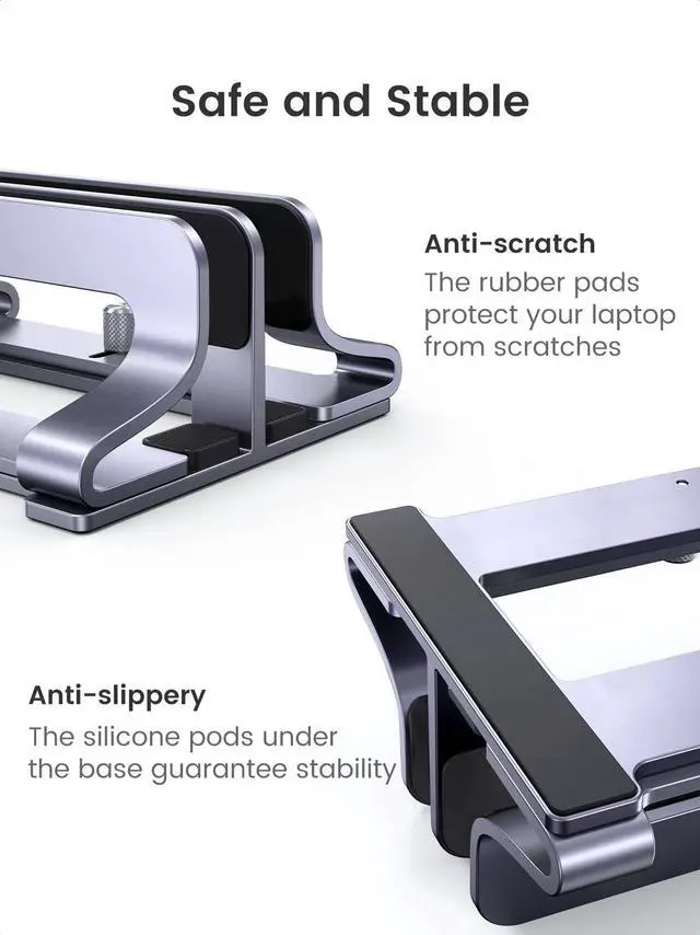 Alt view image 4 of 5 - UGREEN Vertical Laptop Stand Holder Desk Bundle with Laptop Stand
