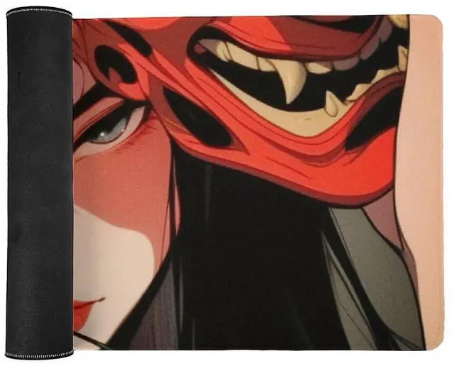 Alt view image 3 of 5 - QEOPGNE Large Mouse Pad Gaming Japanese Female Samurai Anime Girl Cool Desk Mat for Keyboard and Mouse Mat Non-Slip Rubber Desk Pad 40x90cm