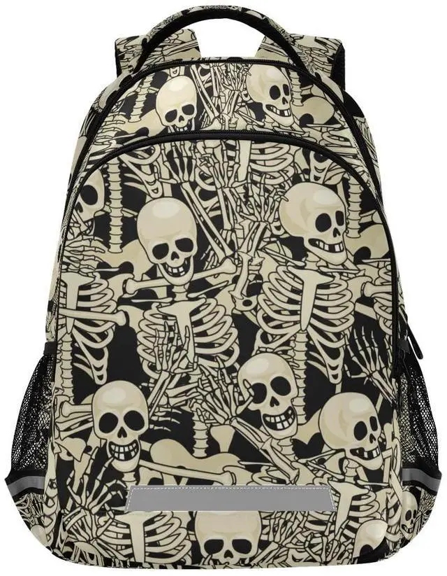 Main image of Glaphy Gothic Skulls Skeletons Backpacks Laptop School Book Bag Lightweight Daypack for Women Men Teens Kids