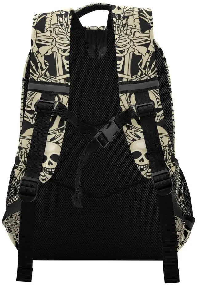 Alt view image 2 of 5 - Glaphy Gothic Skulls Skeletons Backpacks Laptop School Book Bag Lightweight Daypack for Women Men Teens Kids