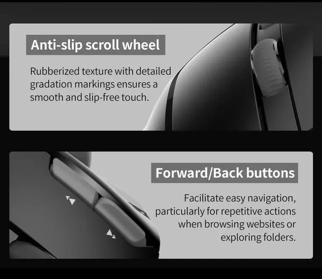 Alt view image 4 of 5 - Docooler F-33 Wireless Trackball Mouse - Easy Thumb Control, Precision and Smooth Tracking, Tri-Mode Ergonomic Mouse wirh Programmable and Adjustable Mouse Angle Compatible for PC, Laptop - Black
